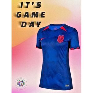Nike USA Women's Away Soccer Jersey‎ Dri-FIT Slim Fit - Blue, Size XL